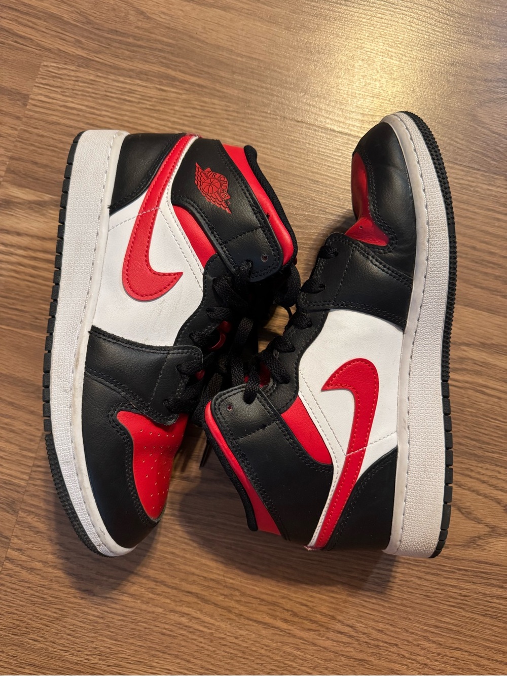Nike Youth Black/Red/White High-Top Sneakers